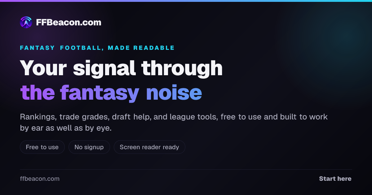 FF Beacon: Free Fantasy Football Rankings, Tools and News