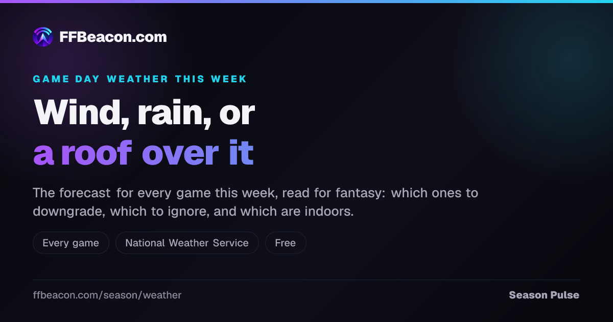 NFL Weather, Week 8 2026: Forecast for Every Game and Fantasy Impact