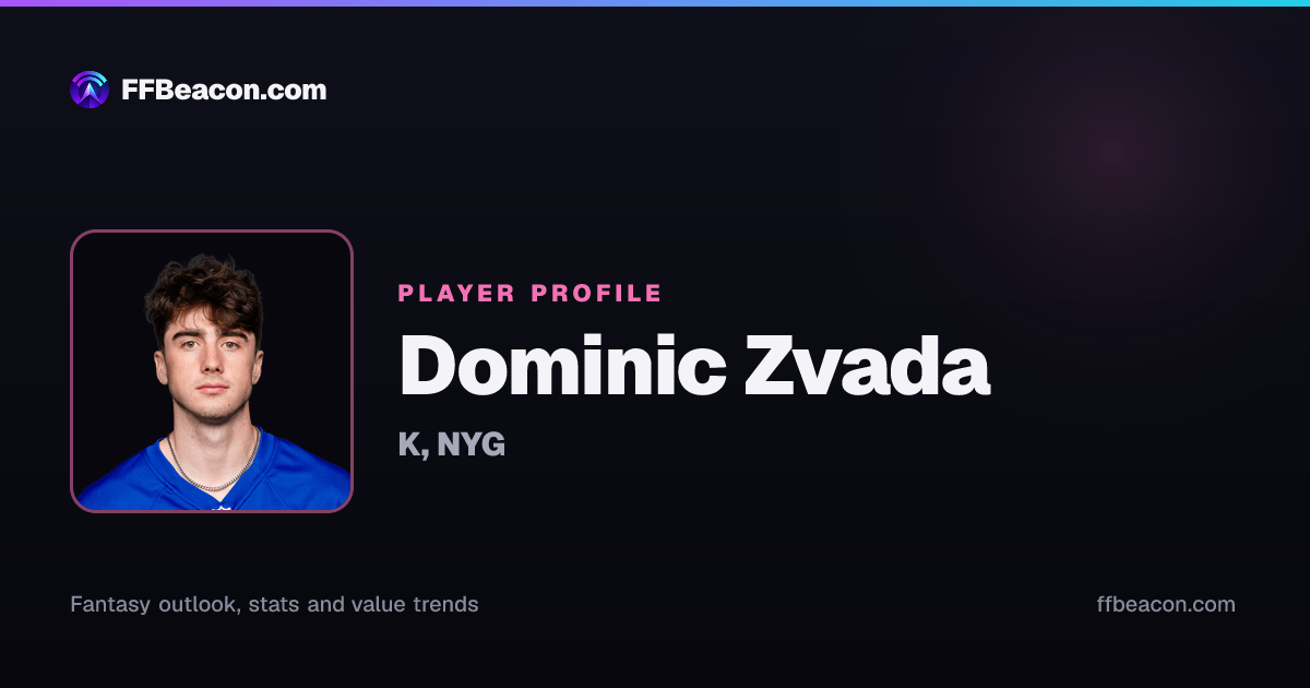 Dominic Zvada Fantasy Football Stats, Trade Value, News | FF Beacon