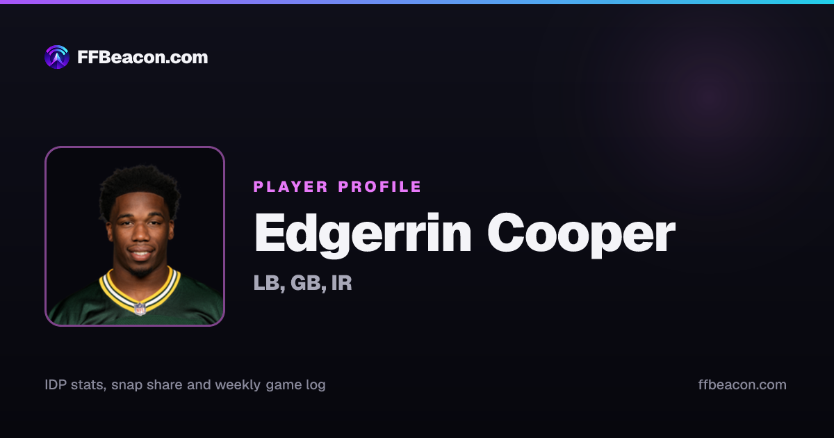 Edgerrin Cooper IDP Stats, Snap Share and News | FF Beacon