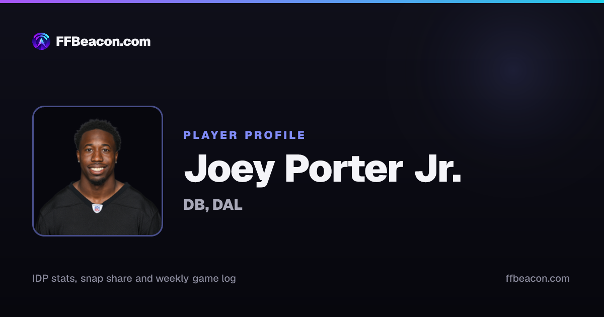 Joey Porter Jr. IDP Stats, Snap Share and News | FF Beacon