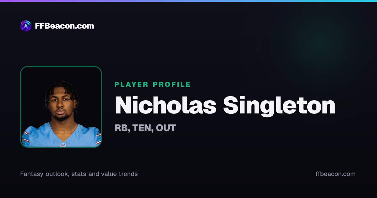 Nicholas Singleton Fantasy Football Stats, Trade Value, News | FF Beacon
